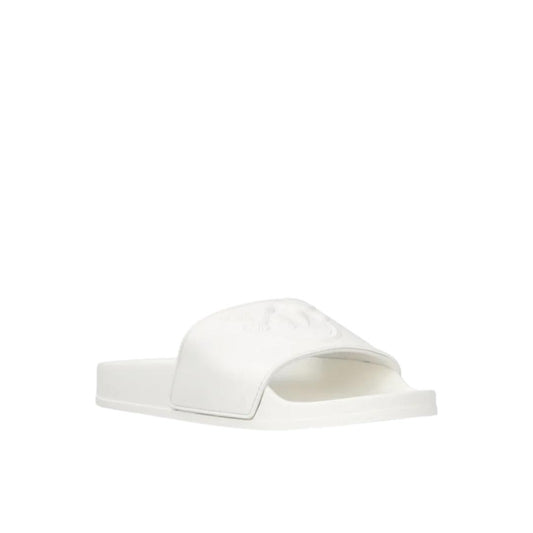 Ciabatte in Gomma con Maxi Logo Love Birds White