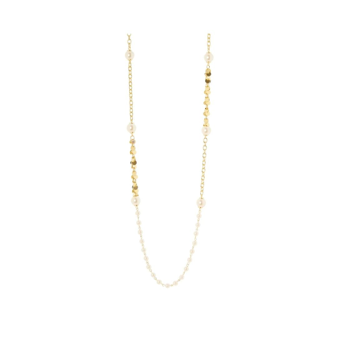 Collana Lunga Rolò Perle Paillettes Eve