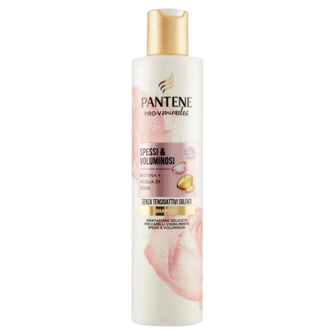 Pantene Shampoo Miracles Spessi & Voluminosi con Biotina e Acqua di Rosa