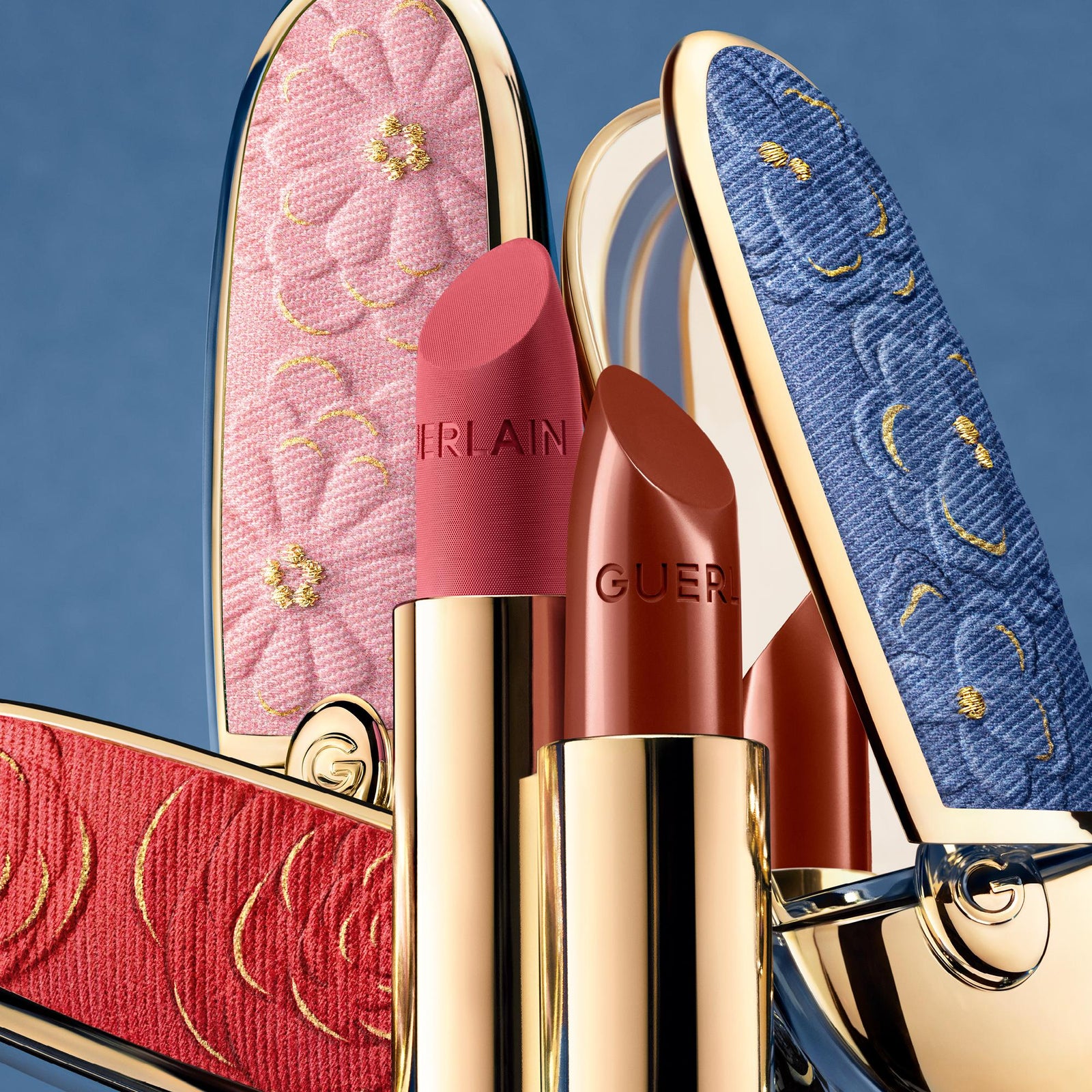 Rouge G Blooming Denim La cover gioiello con doppio specchio - Edizione Limitata Il rossetto ultra-care personalizzabile