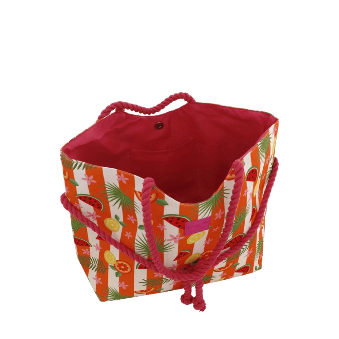 Borsa Mare L Corda Tropical Fucsia