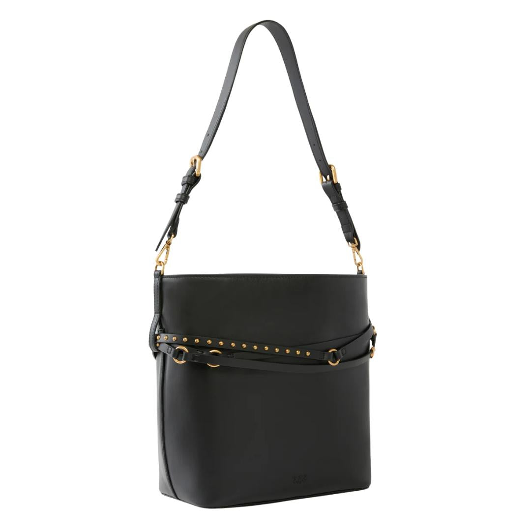 Borsa a spalla media Bucket Belt Bag in pelle
