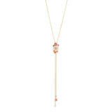 Collana lunga a cravatta e fiori Hanami