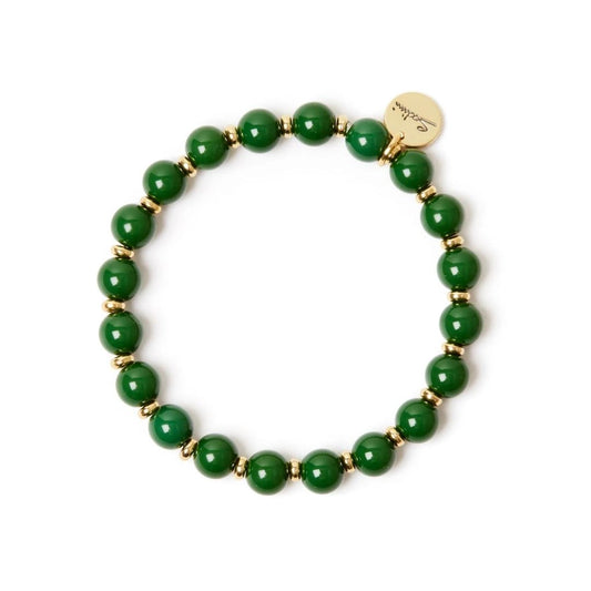 Bracciale elastico boule verde intenso Apuana