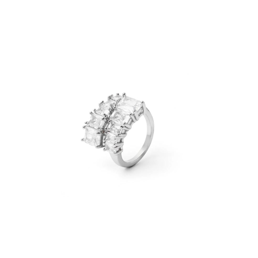 Anello doppia linea di zirconi Rania