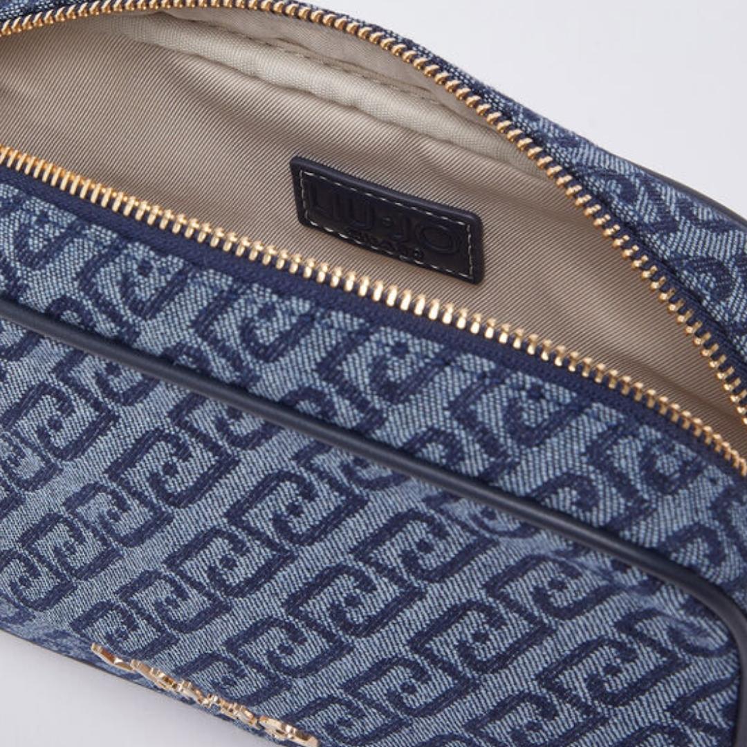 Piccola Borsa a Tracolla in Denim Jacquard