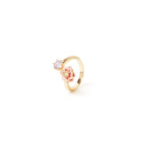 Anello con fiore e cristallo Hanami