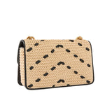 Borsa a Mano Piccola Mini Love Bag One Light in rafia chevron e pelle