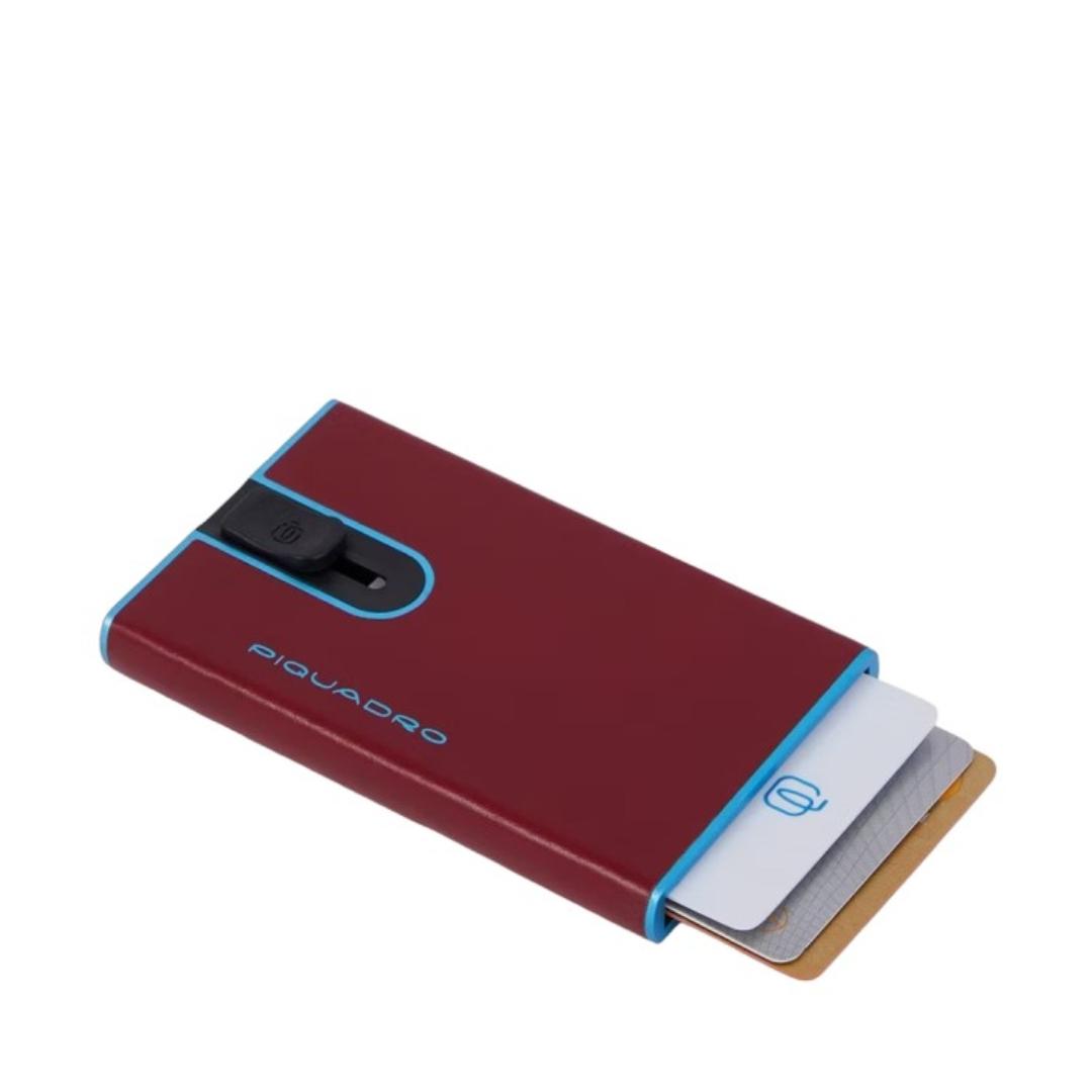 Porta Carte di Credito Slim in Pelle e Metallo con Sliding System