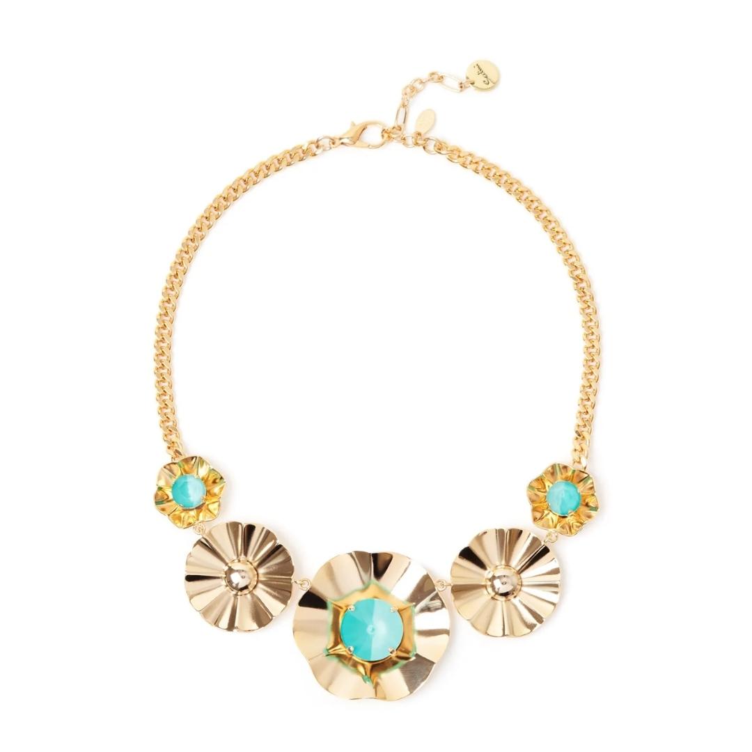 Collana corta groumette e fiori Ribera