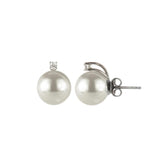 Orecchini con grande perla e zircone Pearl
