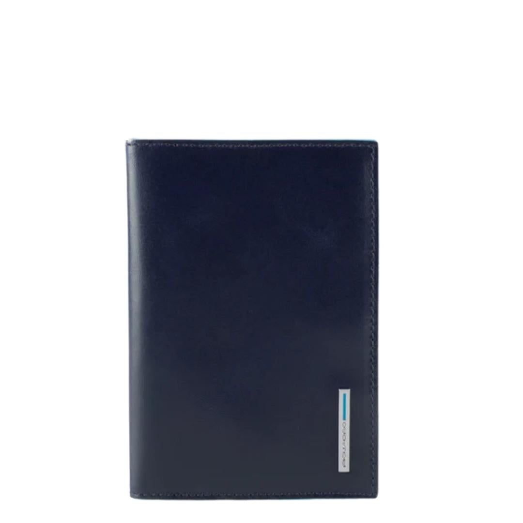 Porta Passaporto Blue Square in Pelle