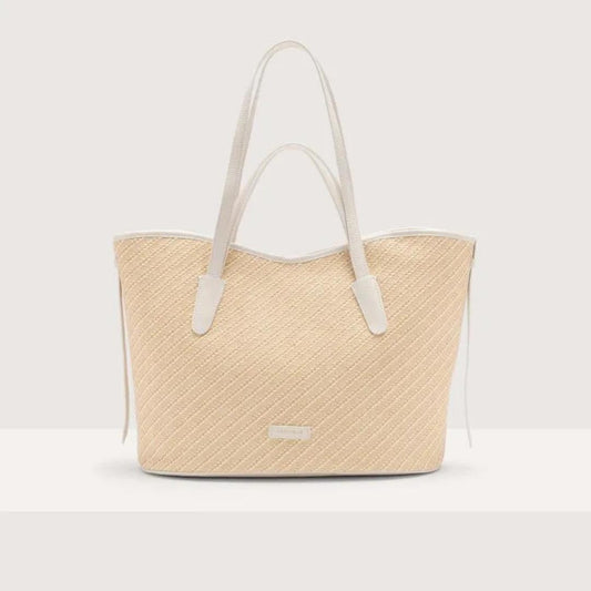 New Never Without Bag Bicolor Straw Large