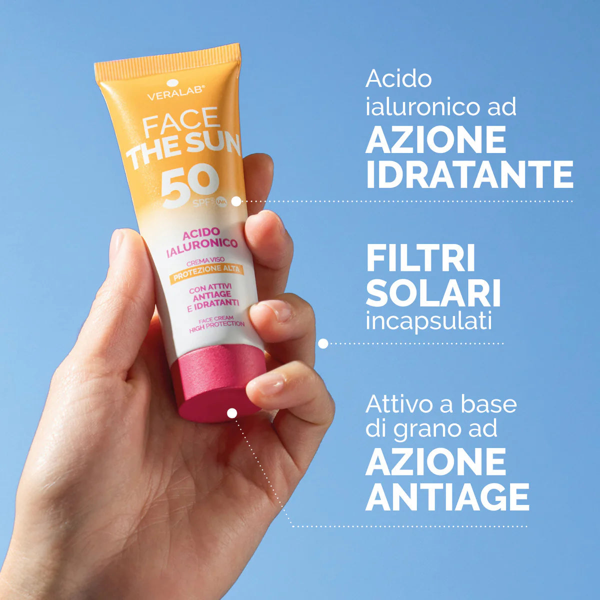 FACE THE SUN NIACINAMIDE Crema viso SPF50 con attivi sebo-control e idratanti