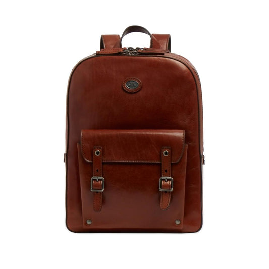 Zaino in Pelle Porta PC Uomo due Zip