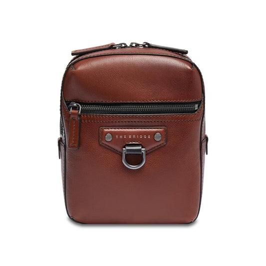 Iacopo Tracolla in Pelle Uomo con Zip Frontale