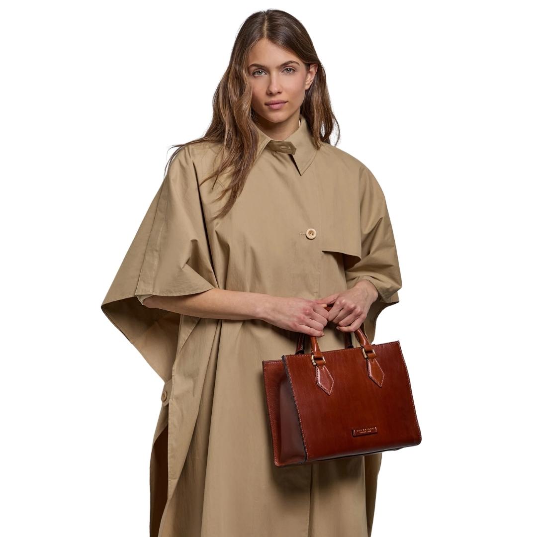 IDA Borsa a Mano in Pelle con Tracolla Removibile