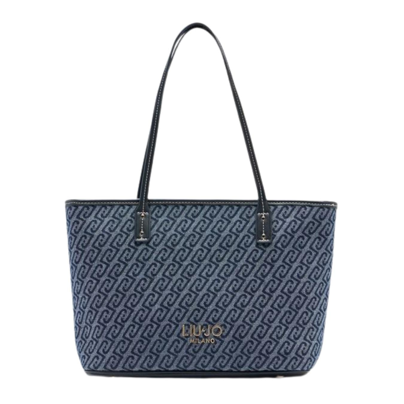 Tote Bag in Denim Jacquard