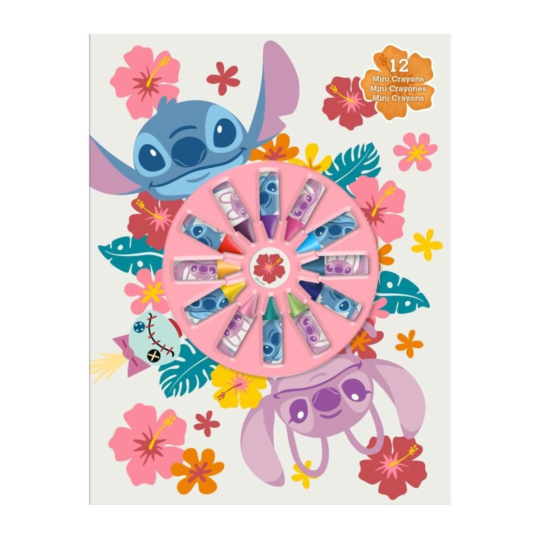 Stitch Notebook + 12 Mini Crayons