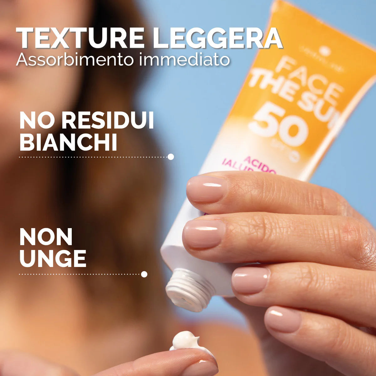 FACE THE SUN ACIDO IALURONICO Crema viso SPF50 con attivi antiage e idratanti