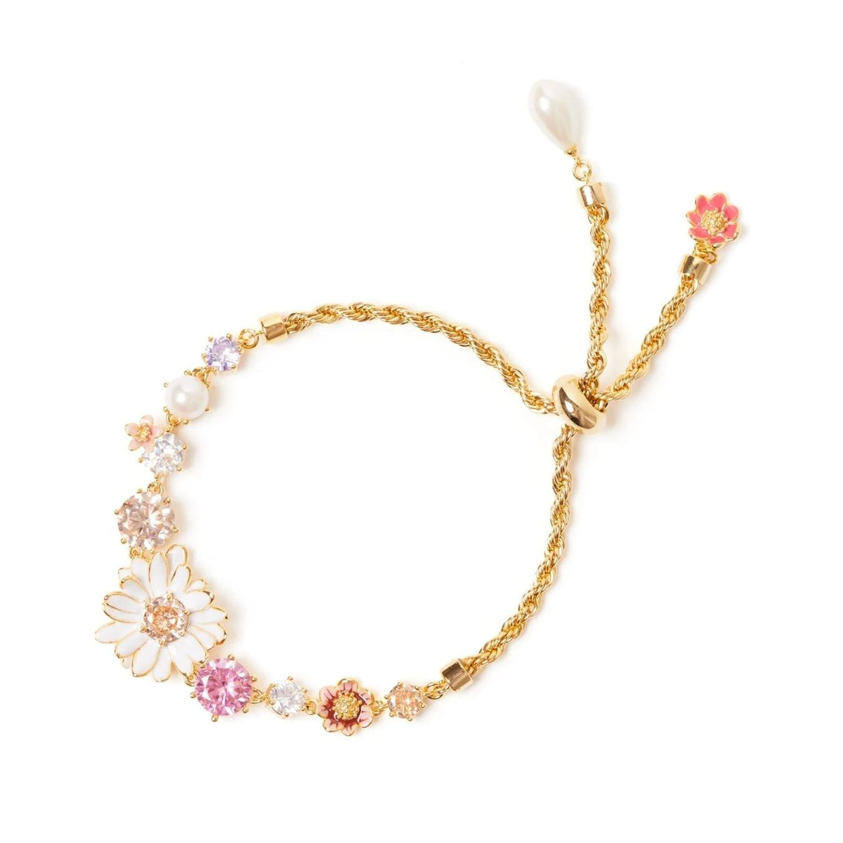 Bracciale corda e fiori Hanami