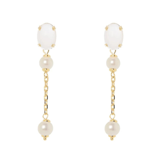 Orecchini catena perle cabochon Ninfa