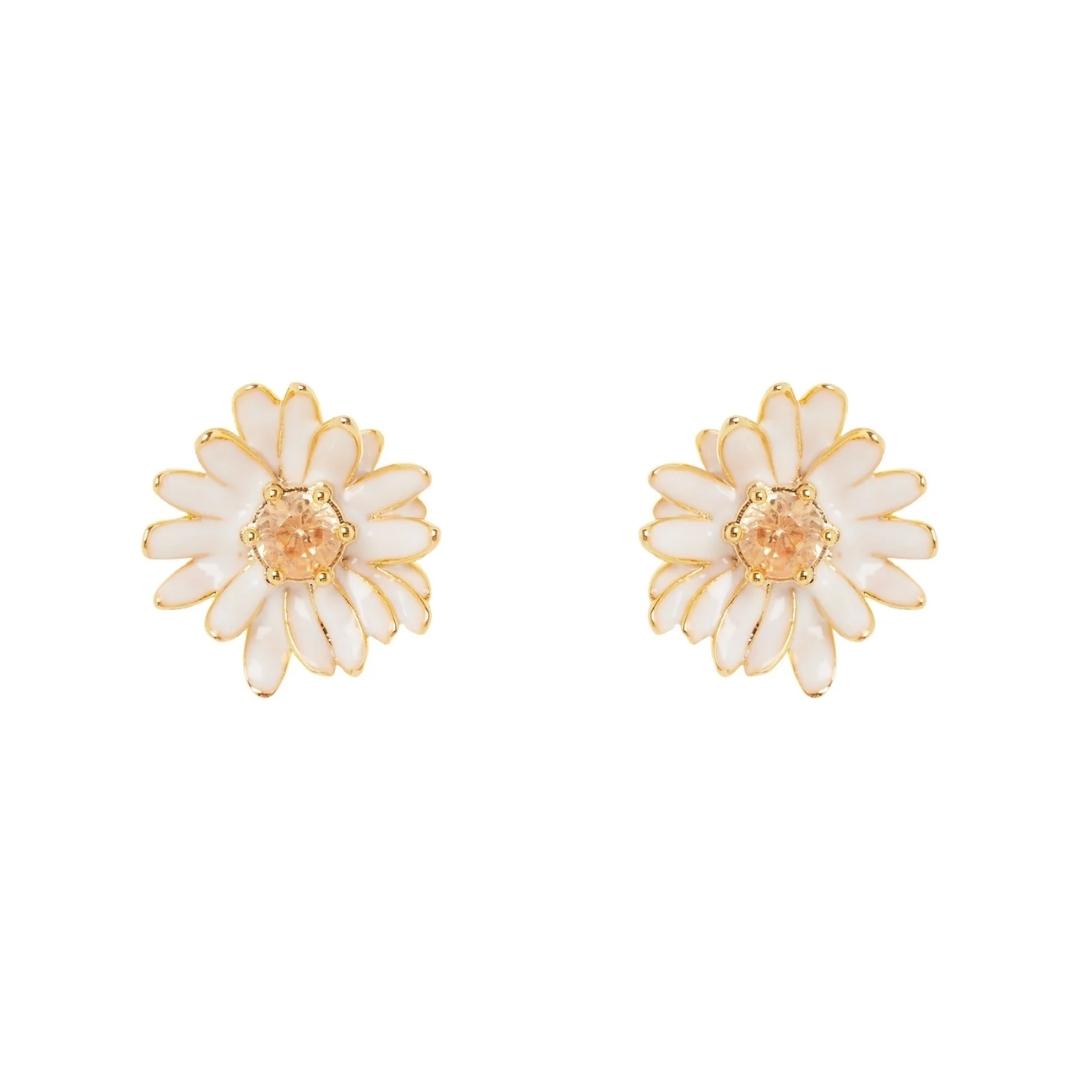 Orecchini a fiore con cristallo Hanami