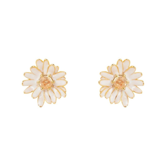 Orecchini a fiore con cristallo Hanami