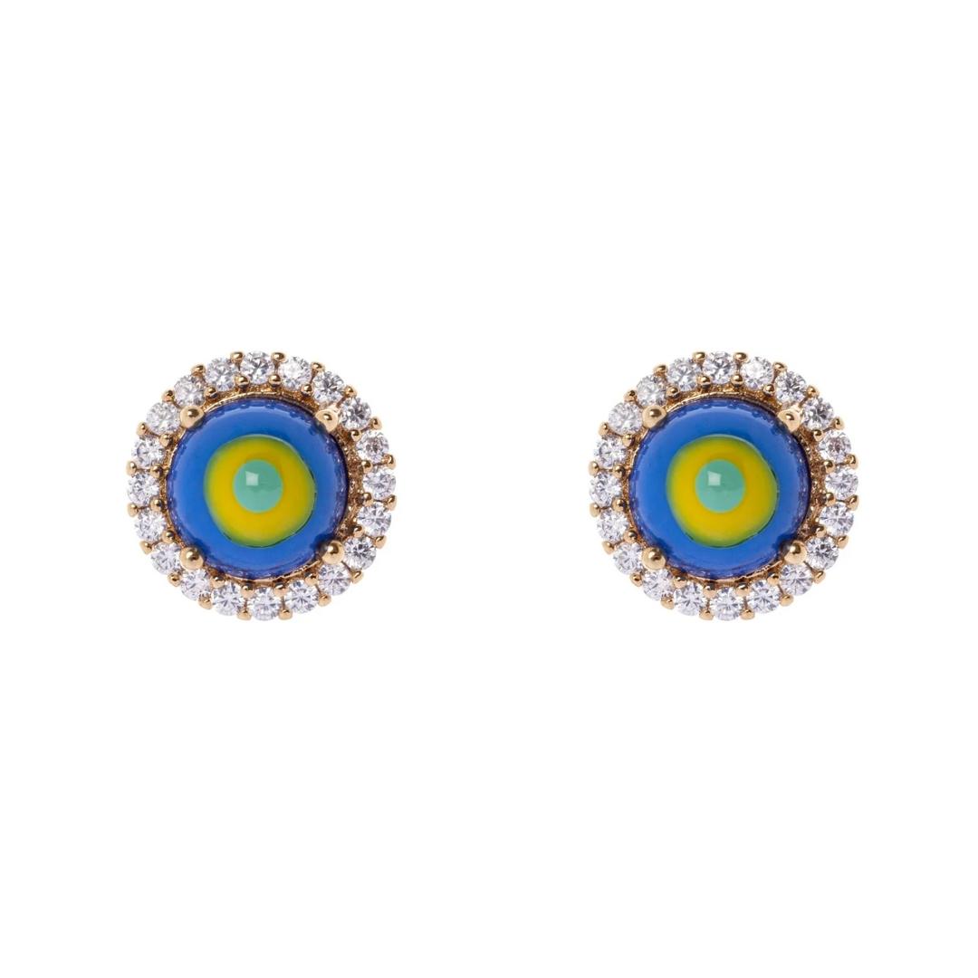 Mini Orecchini Cabochon e Zirconi Partenope