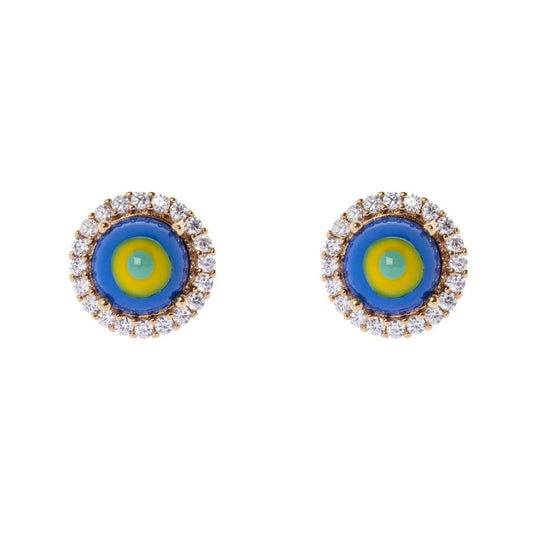 Mini Orecchini Cabochon e Zirconi Partenope