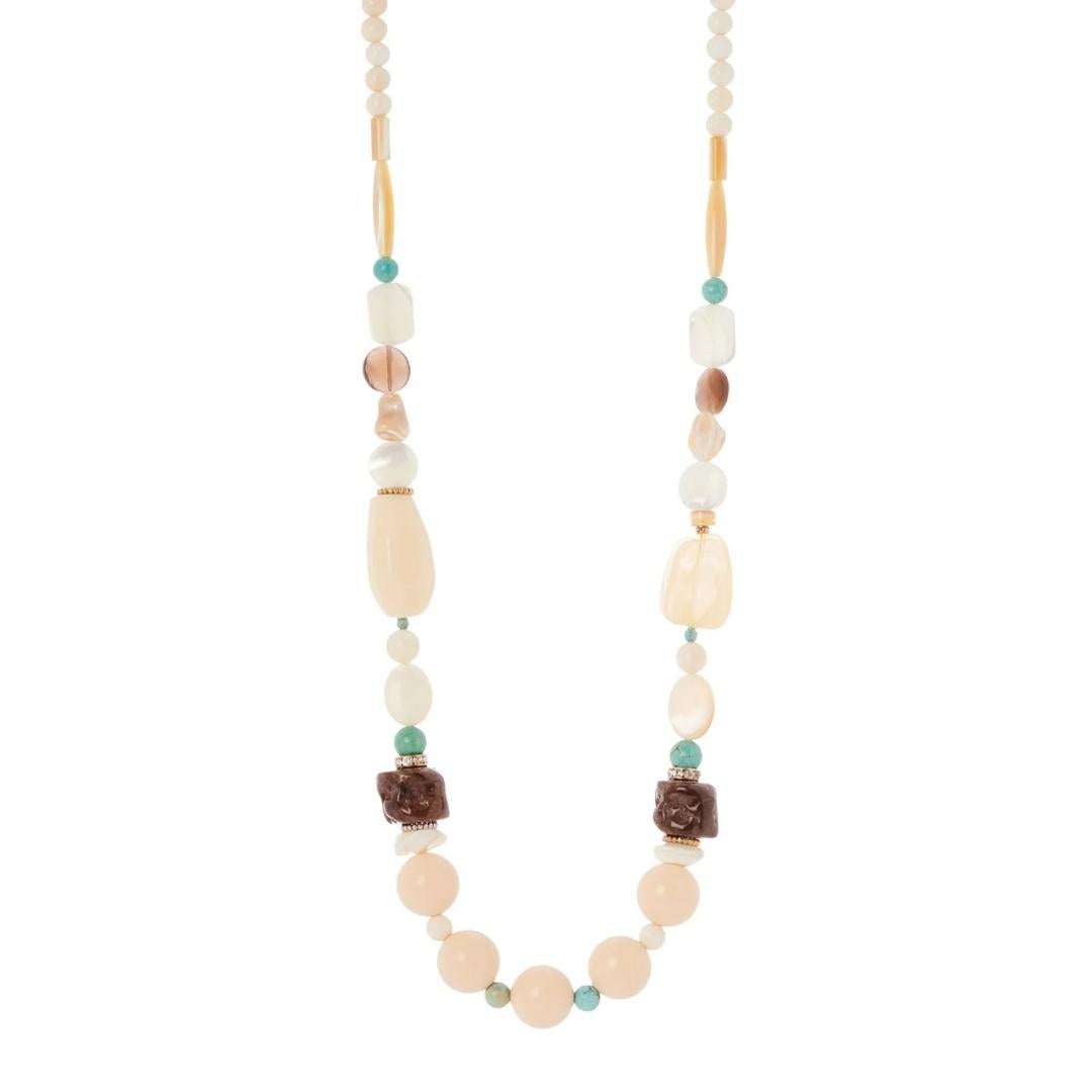 Collana lunga boule, sassolini e bonbon Maresia