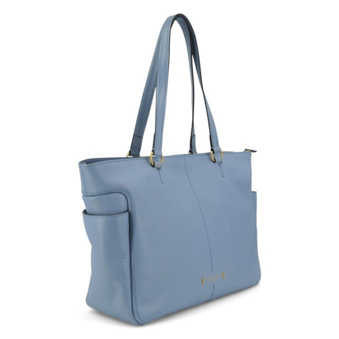 Borsa in Pelle Shopper con Tasche Laterali Letizia