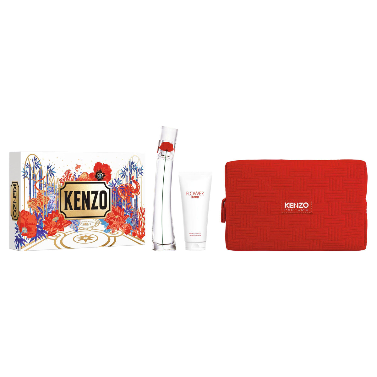 Cofanetto Flower by Kenzo Eau de Parfum, Latte Corpo e Pouch