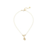 Collana Corta Perle Foglia Pendente Daphne