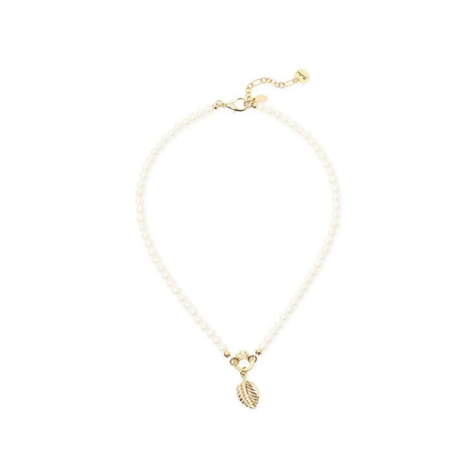 Collana Corta Perle Foglia Pendente Daphne