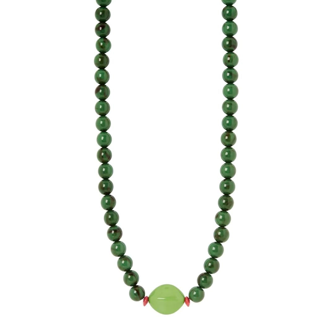 Collana boule ed elemento a quattro lati Apuana