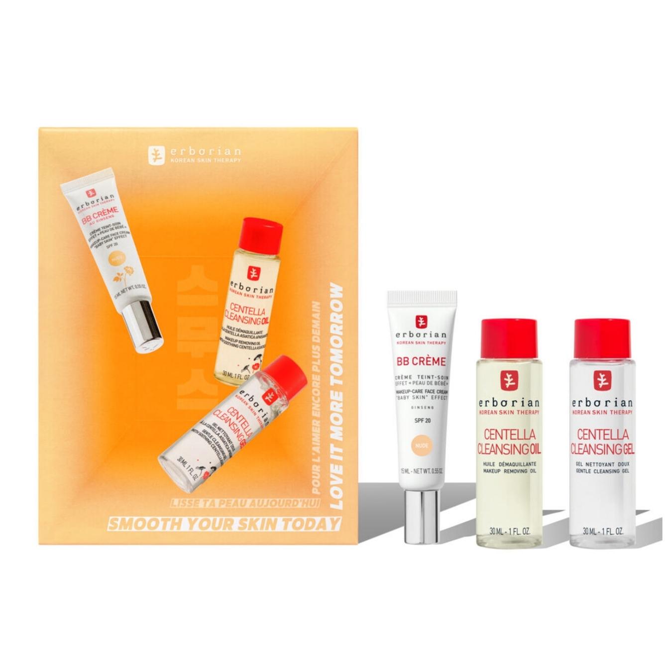 Cofanetto Trio levigante Nude Doppia detersione coreana + BB Crème