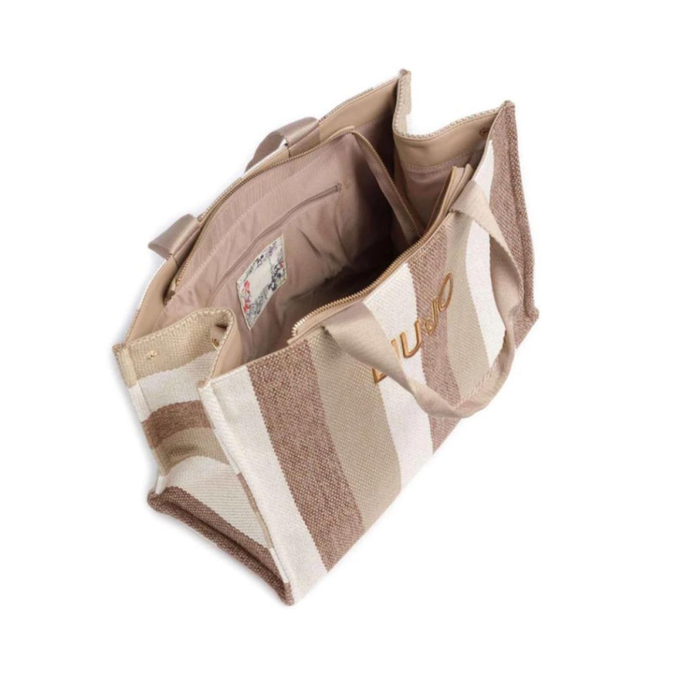 Borsa Tote L con Stripes