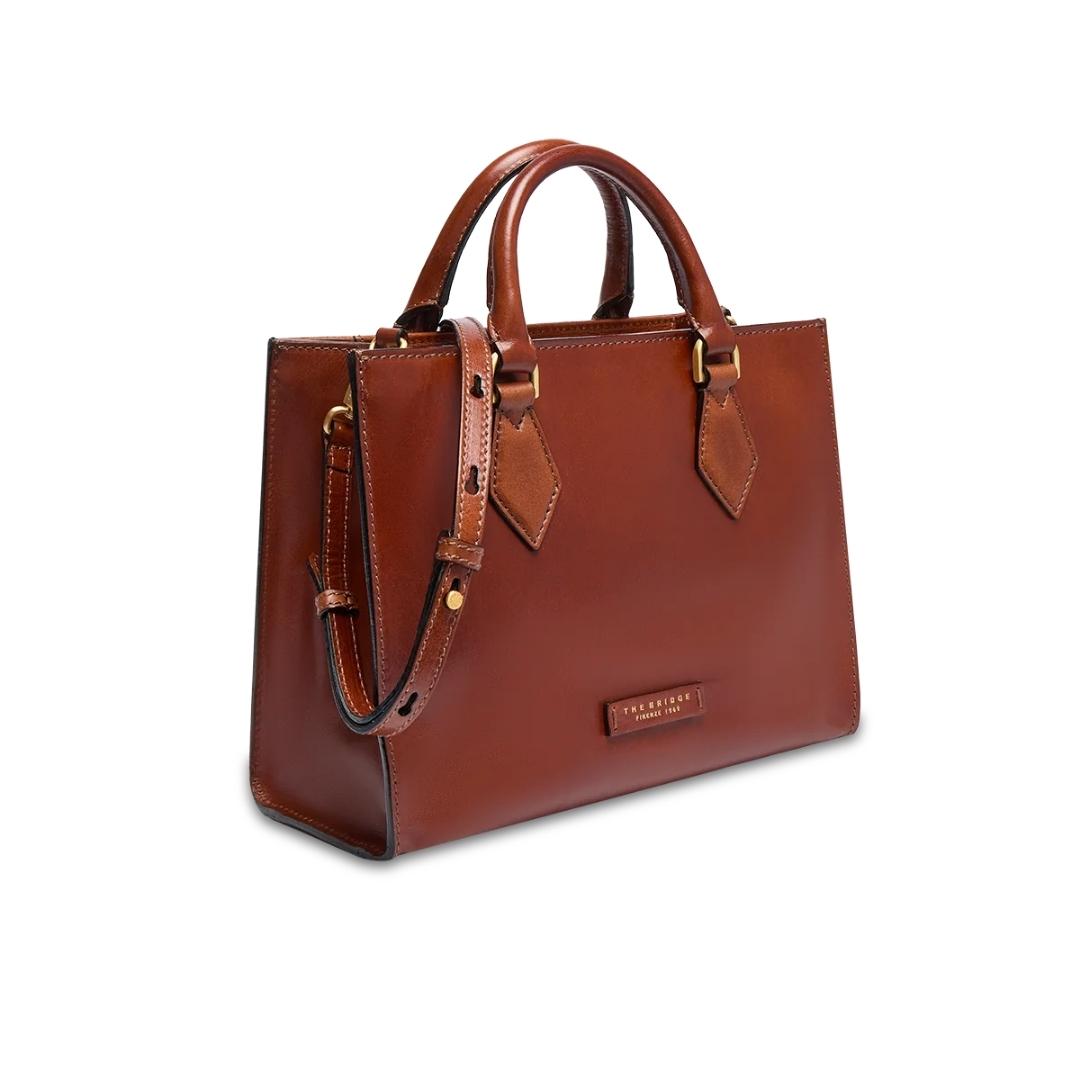 IDA Borsa a Mano in Pelle con Tracolla Removibile