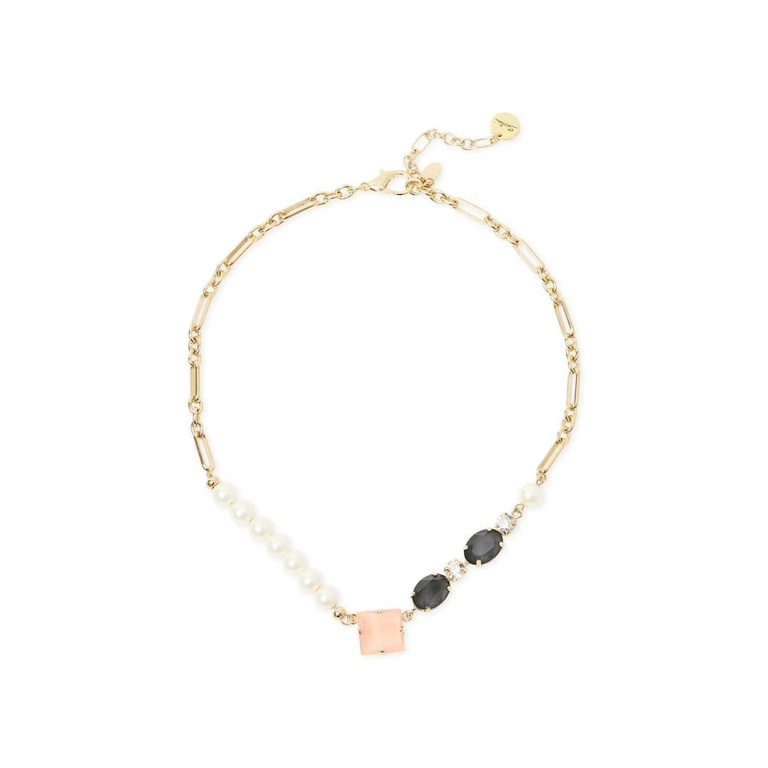 Collana Corta Catena Perle Cristallo Hera