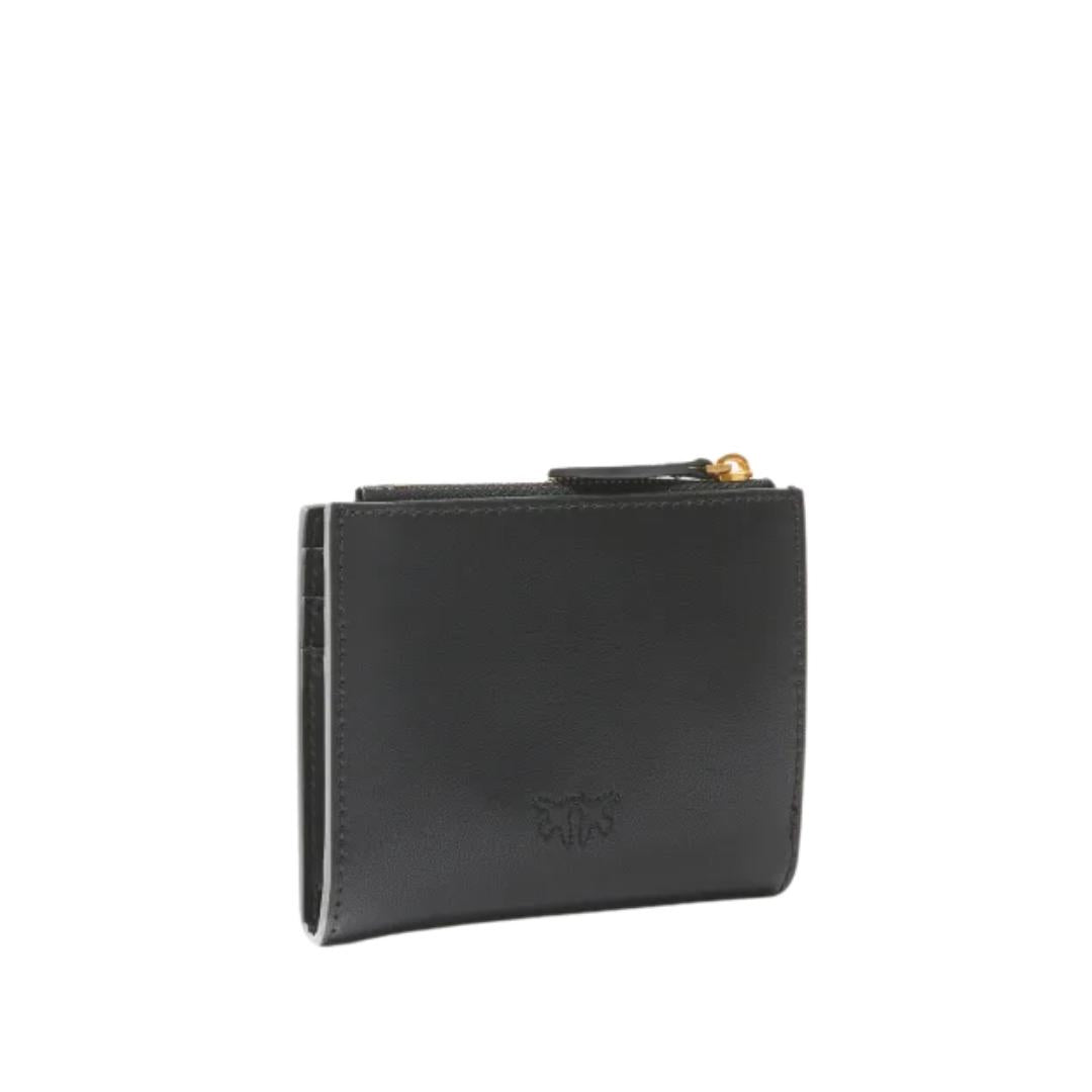 Portafoglio Piccolo in Pelle Liscia con Logo