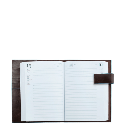 Blue Square Agenda Giornaliera in Pelle con Patta