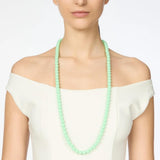 Collana lunga boule verde chiaro Apuana