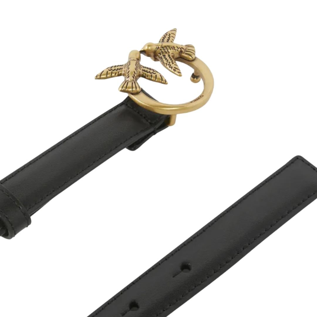 Cintura Sottile Love Birds in Pelle 2cm