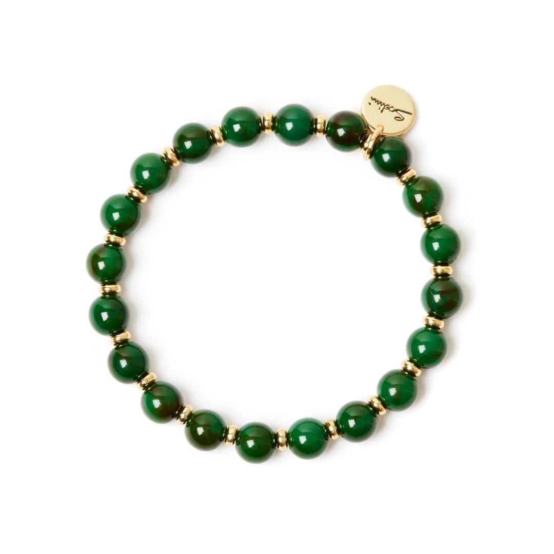 Bracciale elastico boule verde scuro Apuana