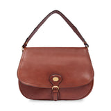 Borsa a Spalla in Pelle Grande con Patta Frontale
