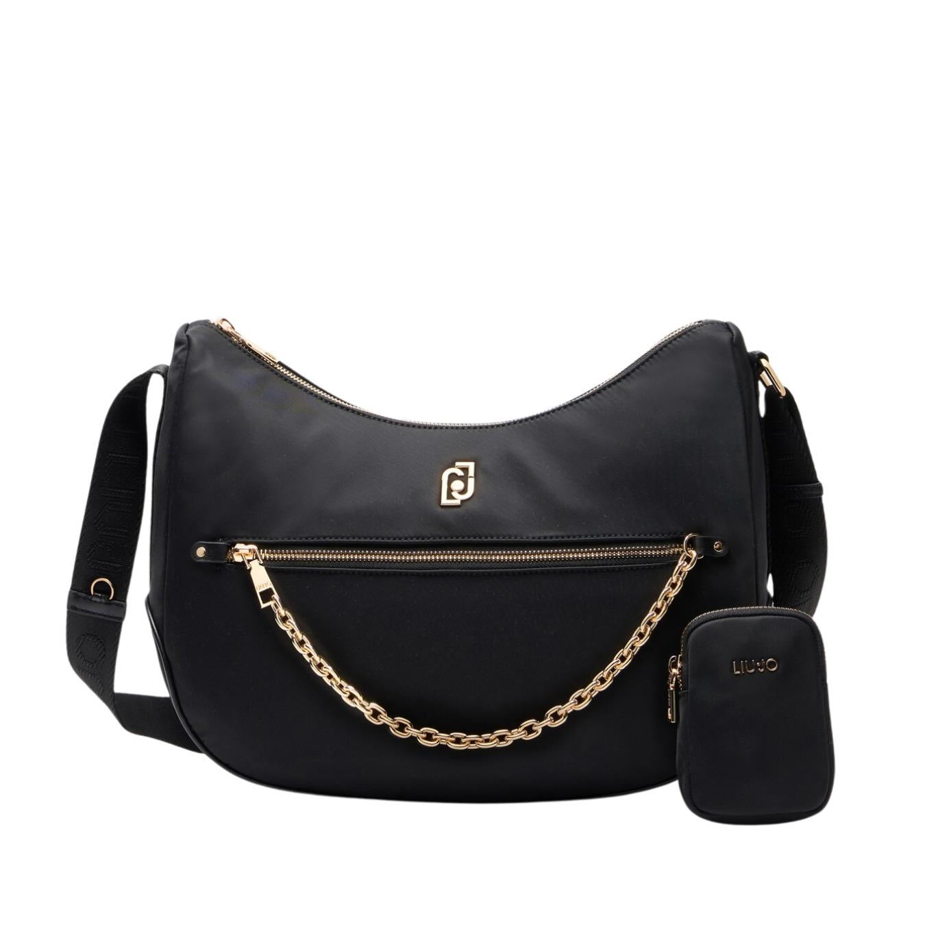 Borsa a Spalla in Nylon con Catena