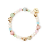 Bracciale elastico sfere, boule rigate e perle Tarocchi