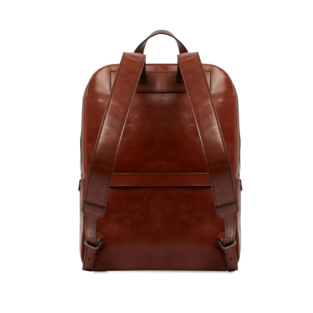 Zaino in Pelle Porta PC Uomo due Zip