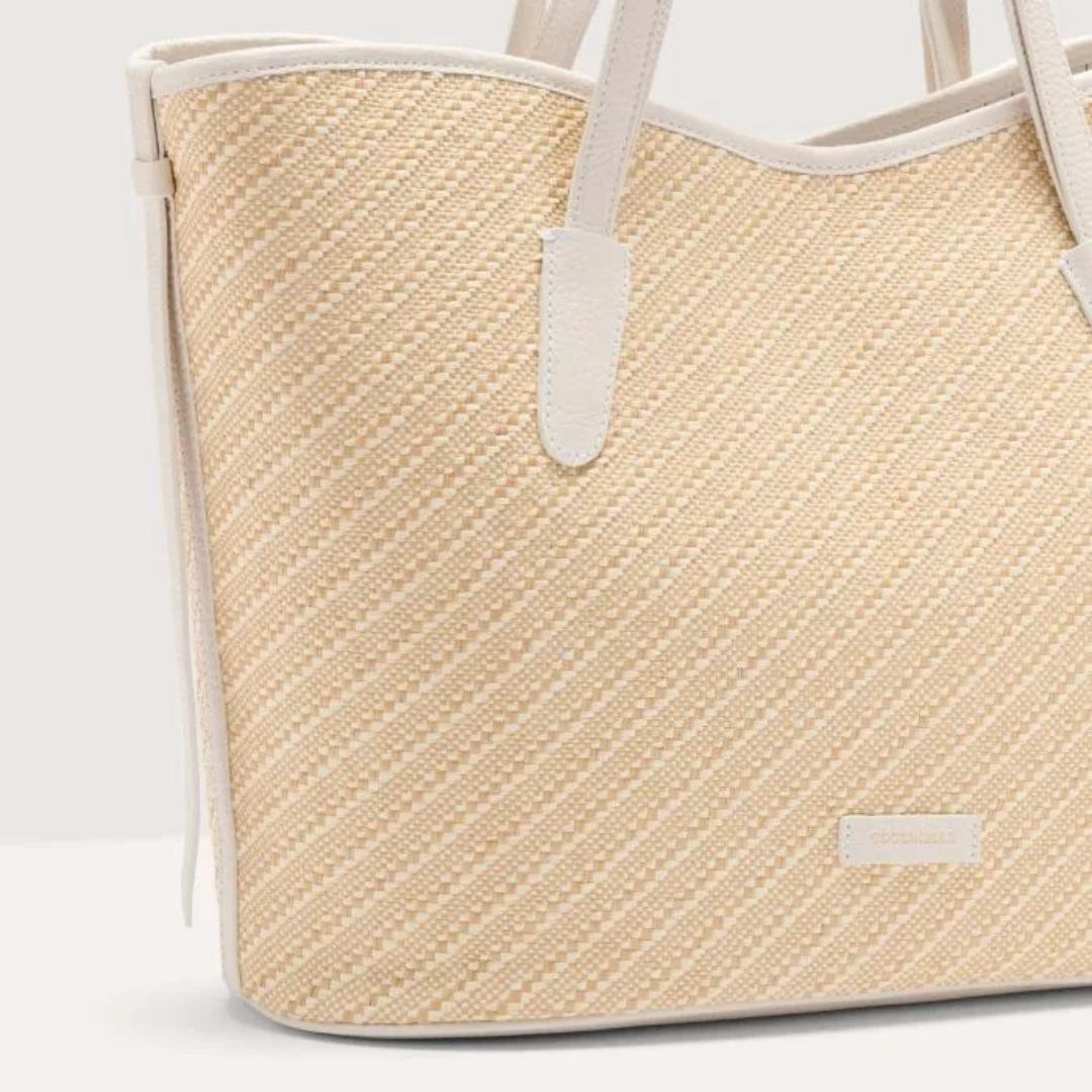 New Never Without Bag Bicolor Straw Large